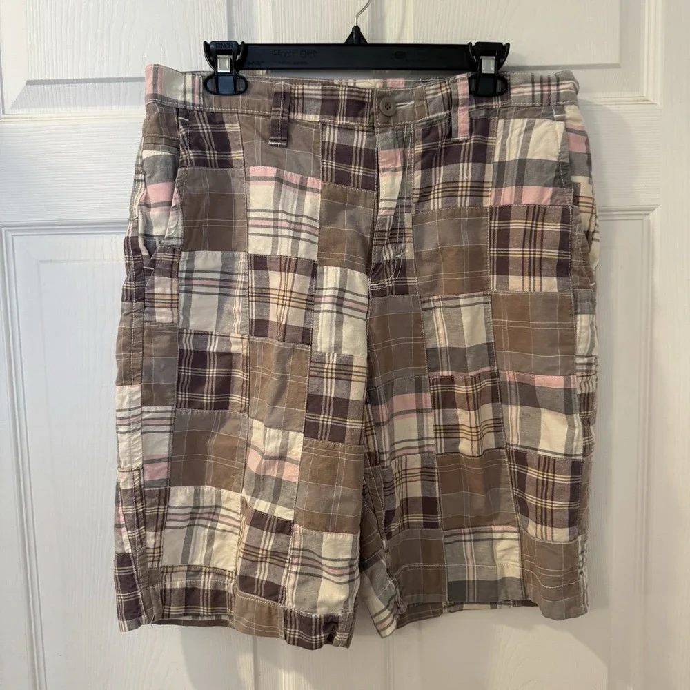 Sonoma Life + Style Shorts Mens 34 Multicolor Madras Plaid Patchwork Preppy Y2K